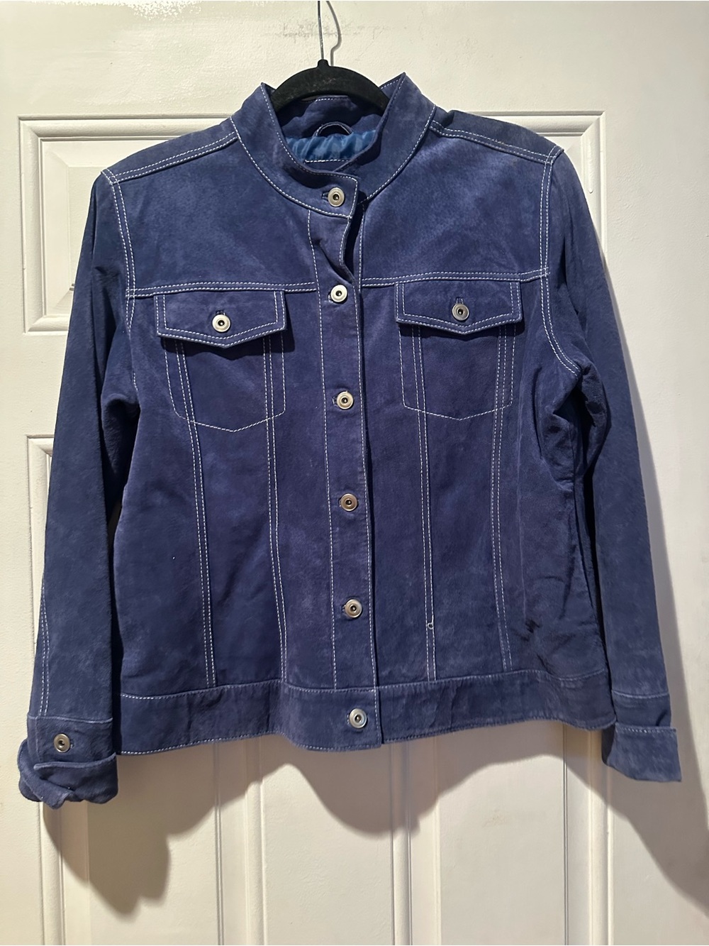 Sorbe 100 % Suede Button-Front Jean Jacket